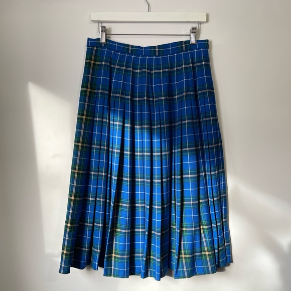 VINTAGE Nova Scotia Tartan Pure Wool Pleated Wrap Skirt - Picture 2 of 8